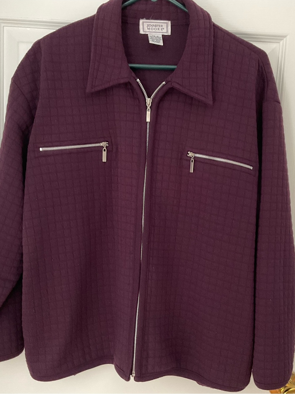 Vintage Jennifer Moore Burgundy Quilted Jacket Size Medium